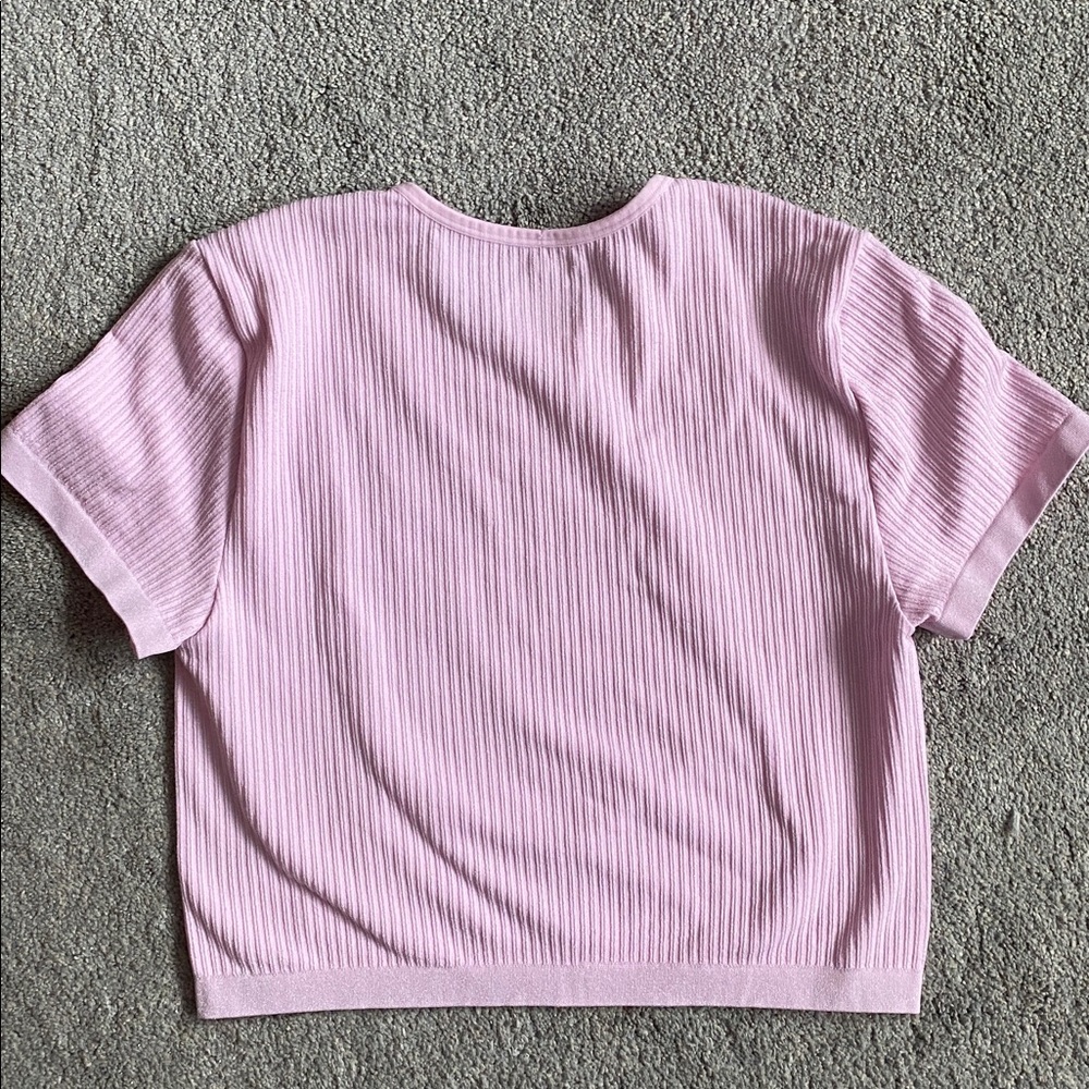 wild fable Light Pink Ribbed Short Sleeve Tee - Picture 2 of 3